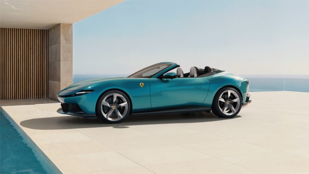 2026 Ferrari Amalfi Spider Verde Costiera (Coastal Green) Convertible Blue