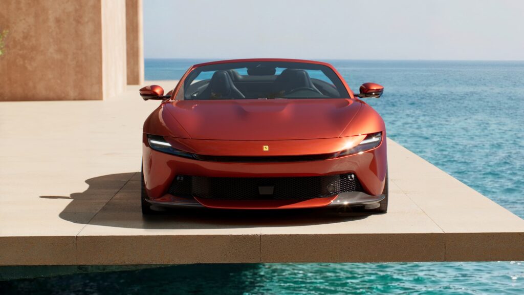 Ferrari Amalfi Spider Rosso Tramonto (Sunset Red) Front View Images